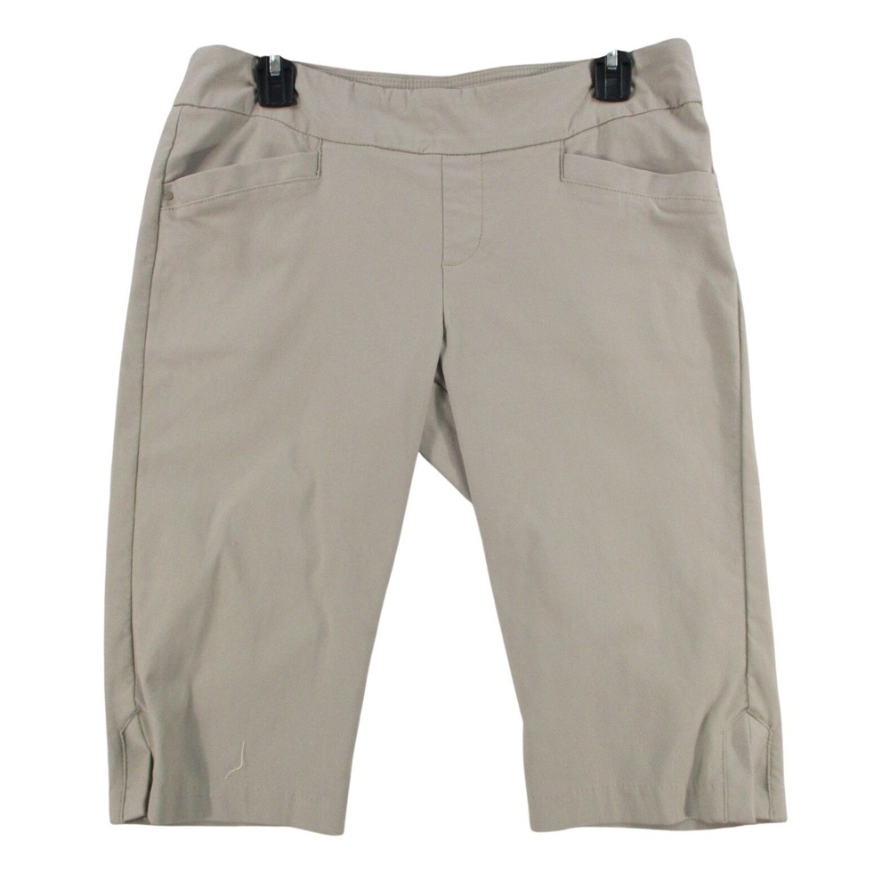 Lee Platinum Label Womens Khaki Tan Pull On Stretch Shorts Size 12p